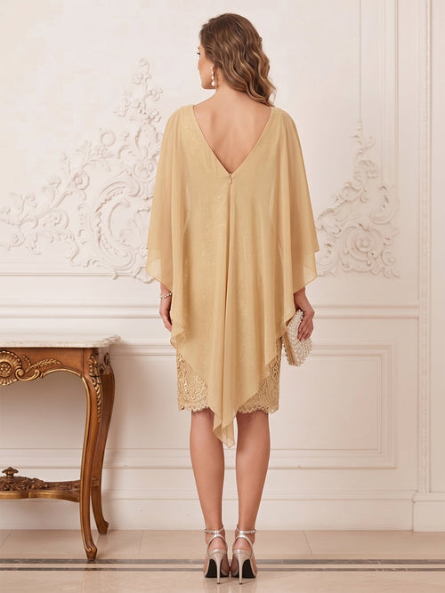 Bernadette Champagne back view wedding guest dress