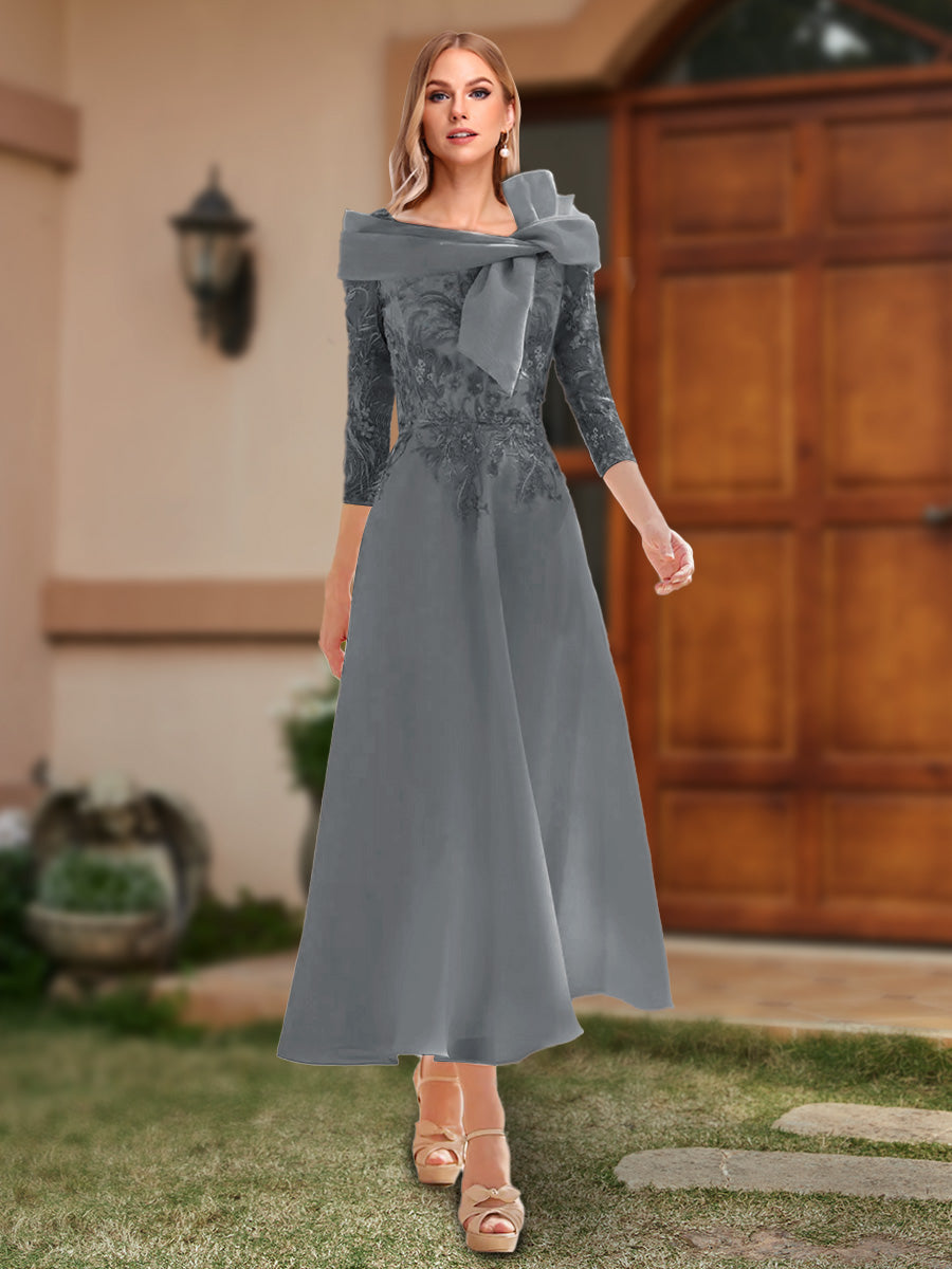 Ursula Grey front view wedding guest dress