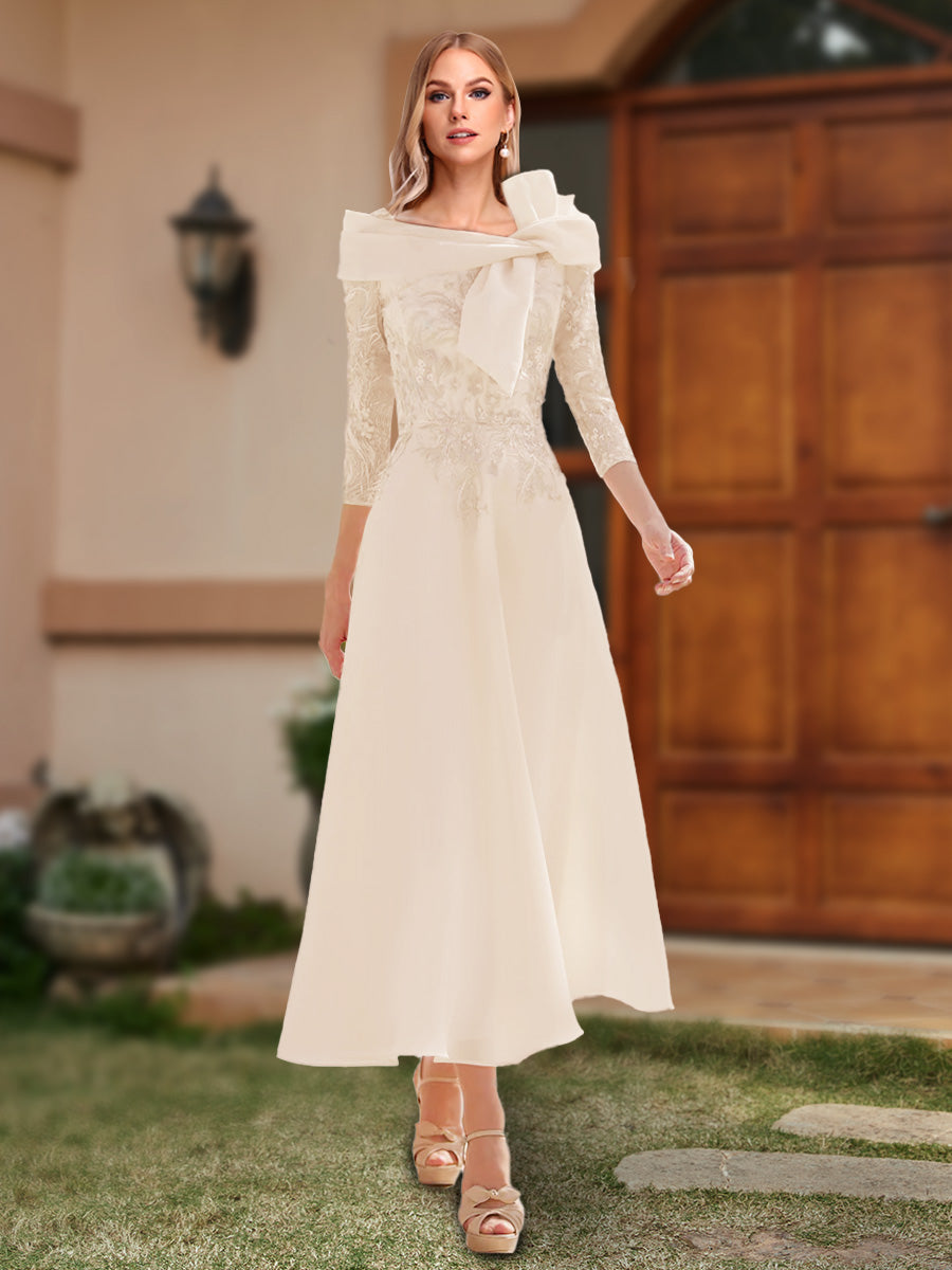 Ursula Champagne front view wedding guest dress
