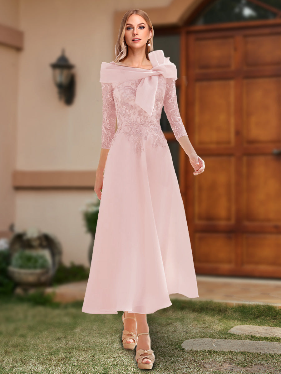 Ursula Pearl Pink front view wedding guest dress