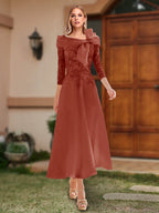 Ursula Rust front view wedding guest dress