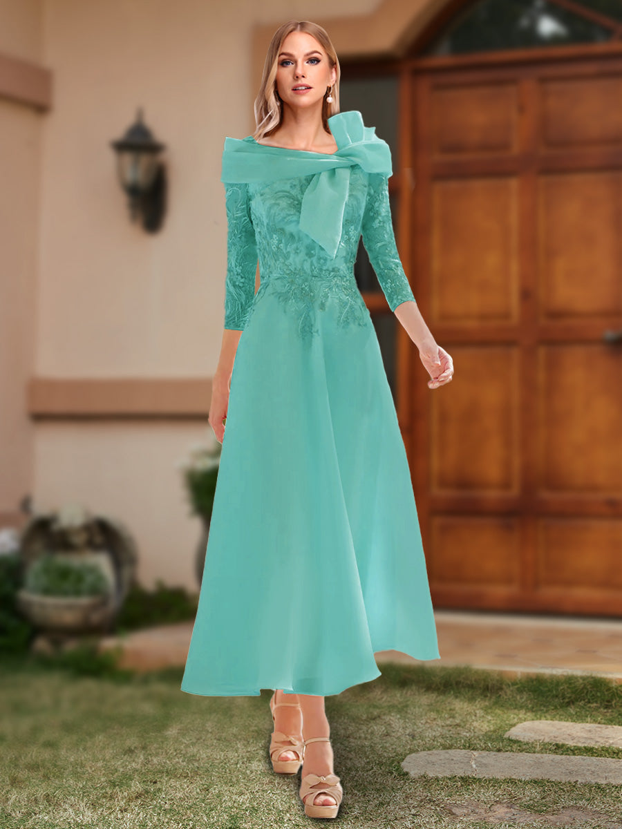 Ursula Pool Blue front view wedding guest dress