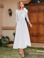 Ursula White front view wedding guest dress