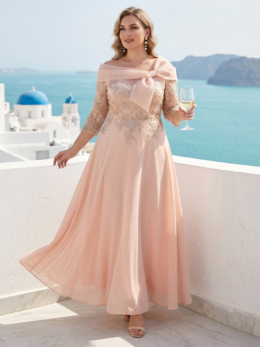 Daphne Claire Rose Pink front view mother of the bride dress