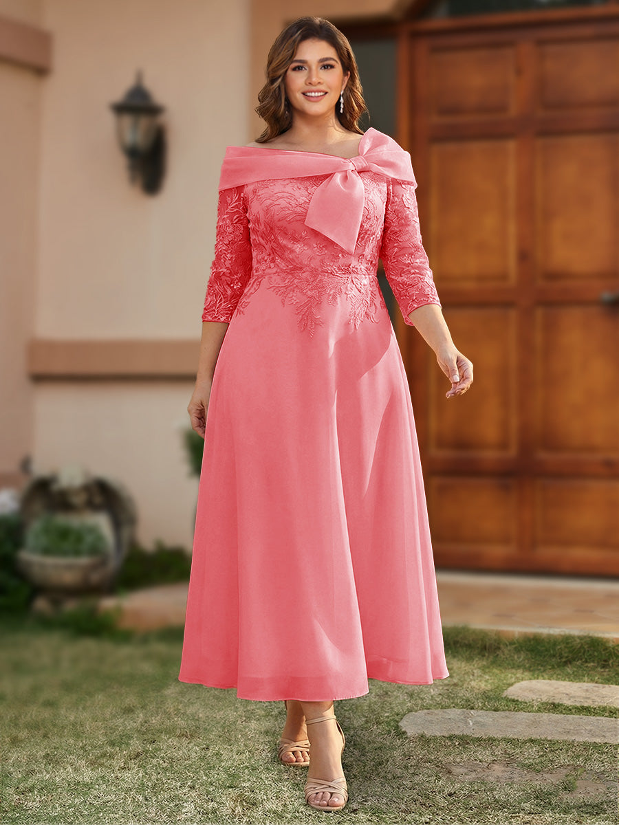 Daphne Claire Coral back view mother of the bride dress