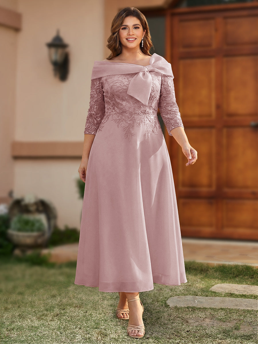 Daphne Claire Dusty Rose back view mother of the bride dress