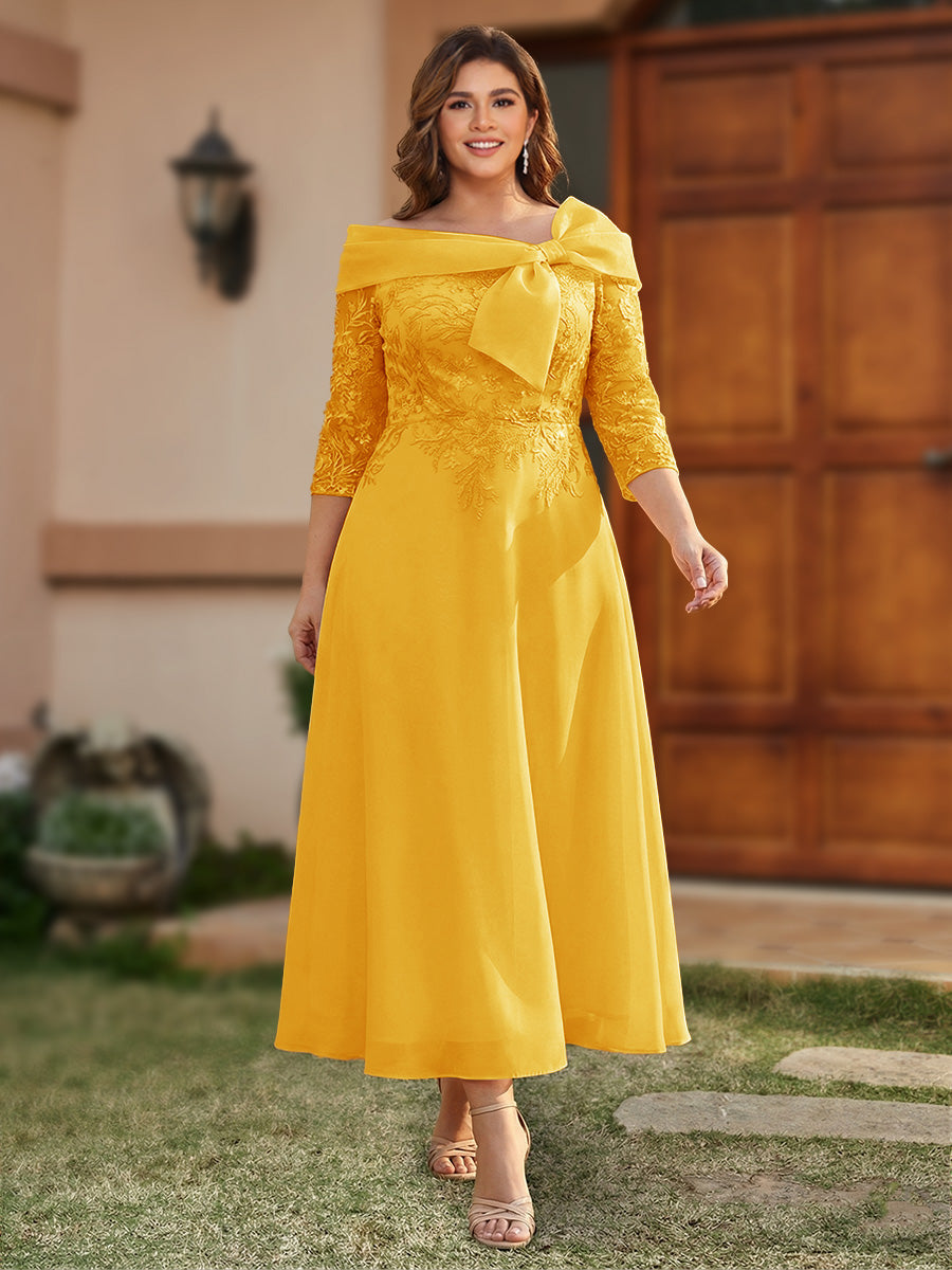 Daphne Claire Gold back view mother of the bride dress
