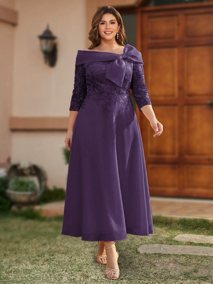 Daphne Claire Grape front view mother of the bride dress