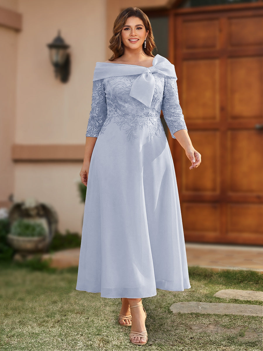 Daphne Claire Lavender front view mother of the bride dress