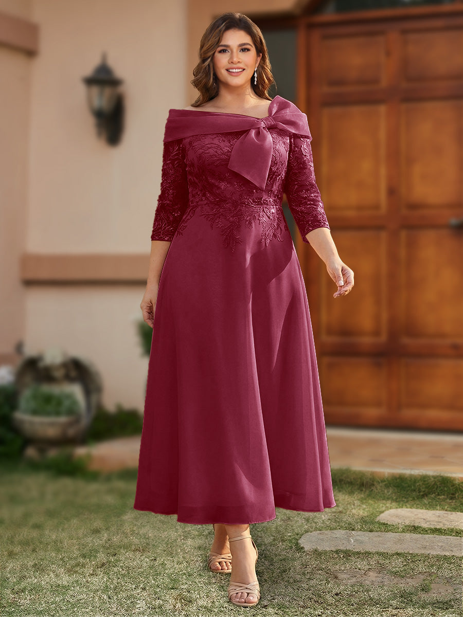 Daphne Claire Burgundy back view mother of the bride dress