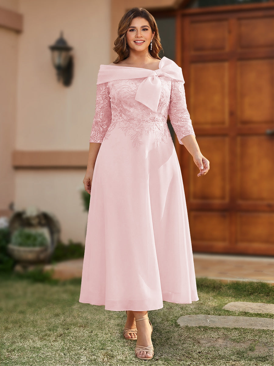 Daphne Claire Pearl Pink front view mother of the bride dress