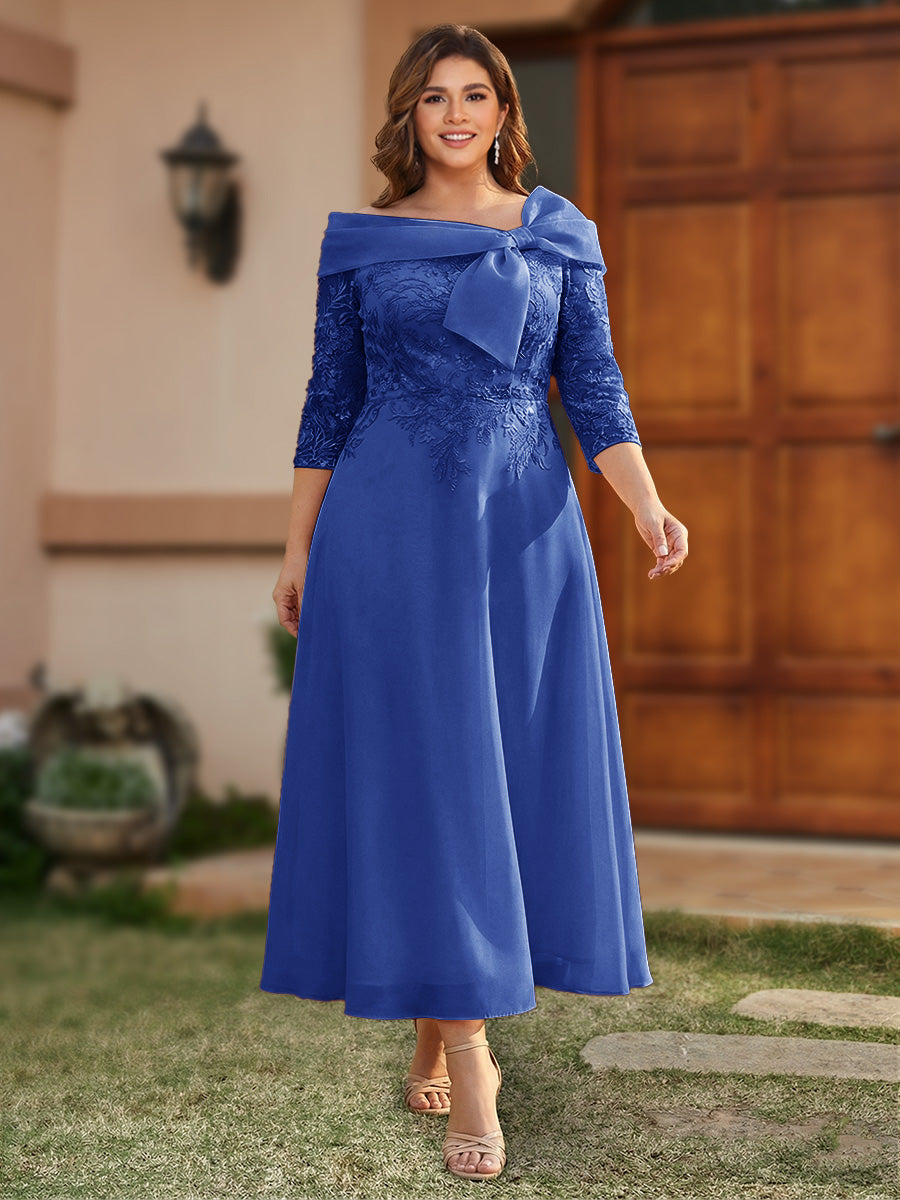 Daphne Claire Royal Blue back view mother of the bride dress