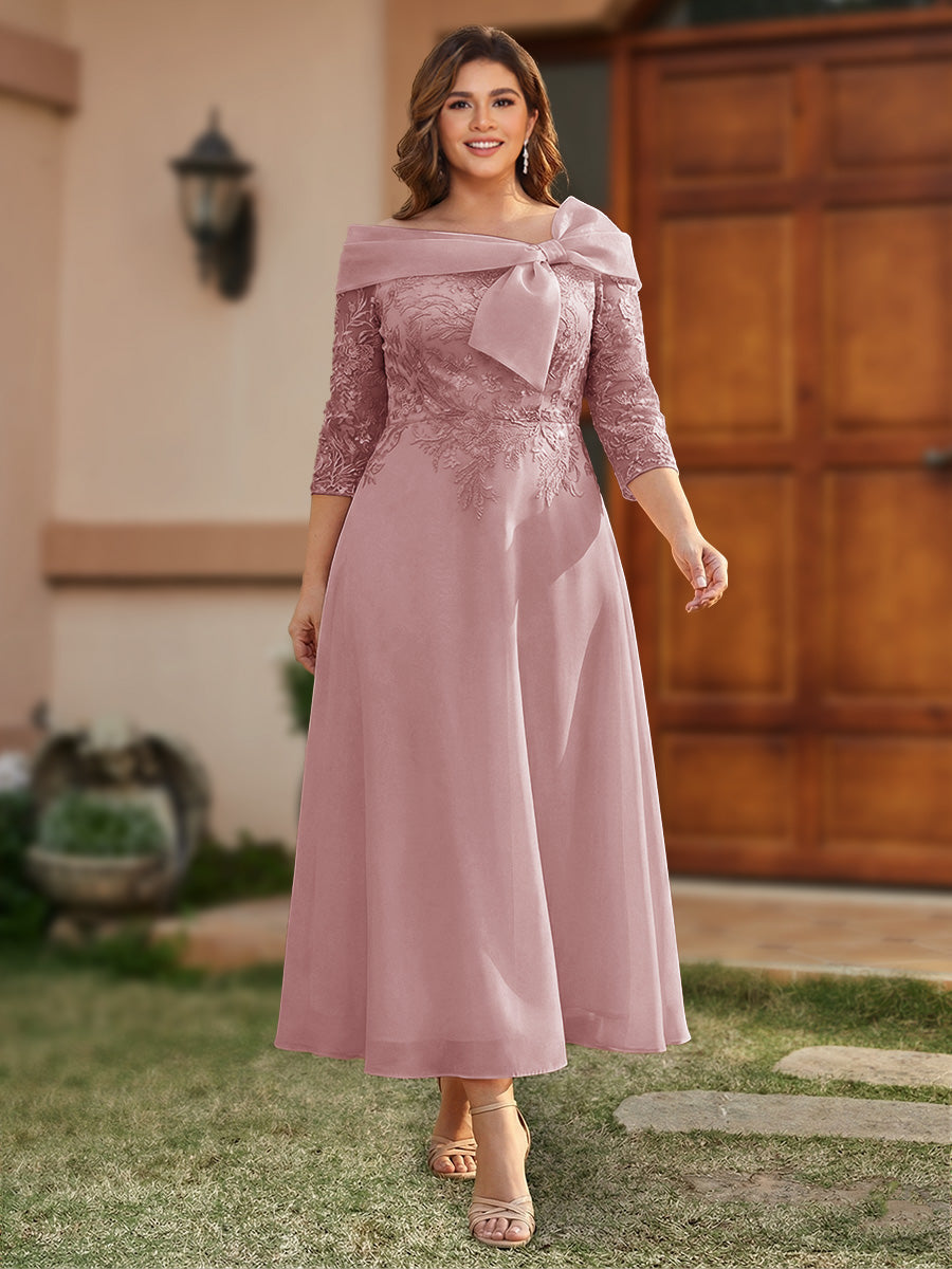 Daphne Claire Mauve front view mother of the bride dress