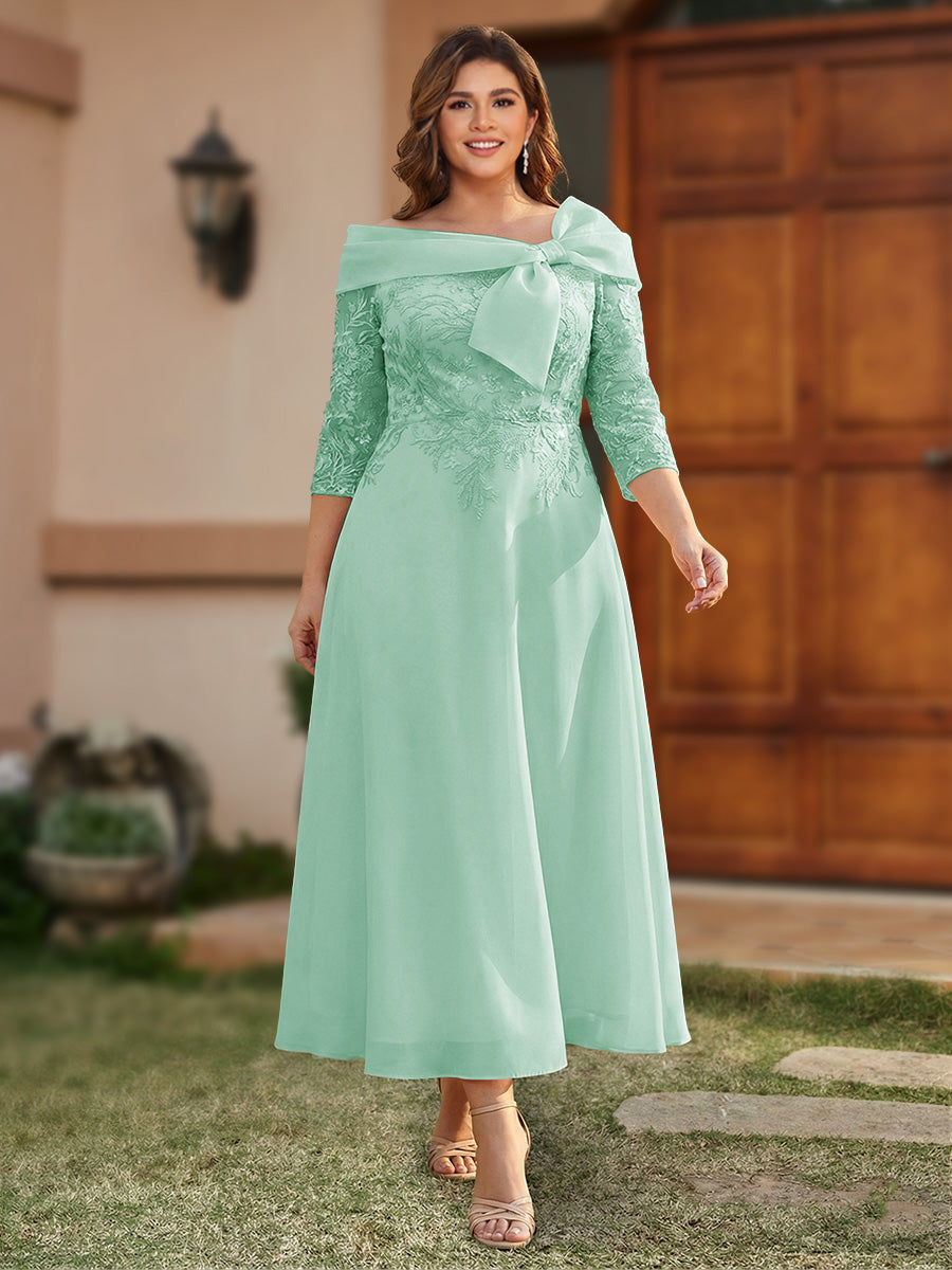 Daphne Claire Mint Green front view mother of the bride dress