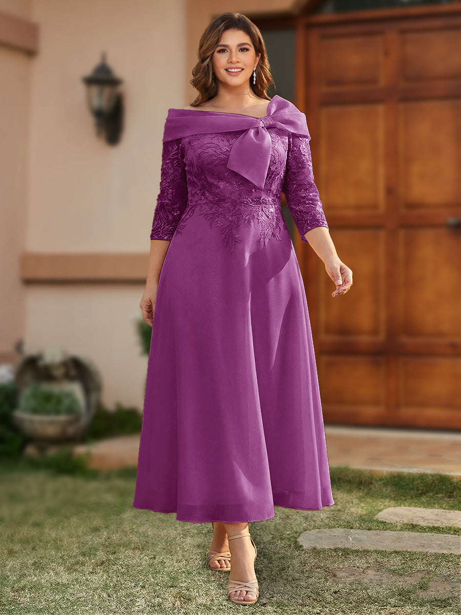 Daphne Claire Orchid front view mother of the bride dress