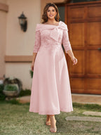 Daphne Claire Pearl Pink back view mother of the bride dress