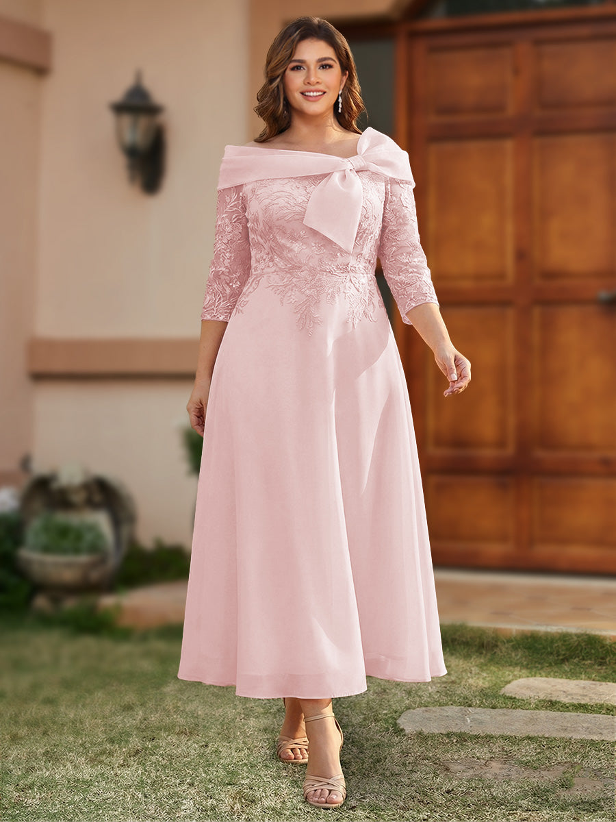Daphne Claire Pearl Pink back view mother of the bride dress