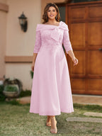 Daphne Claire Rose Pink back view mother of the bride dress