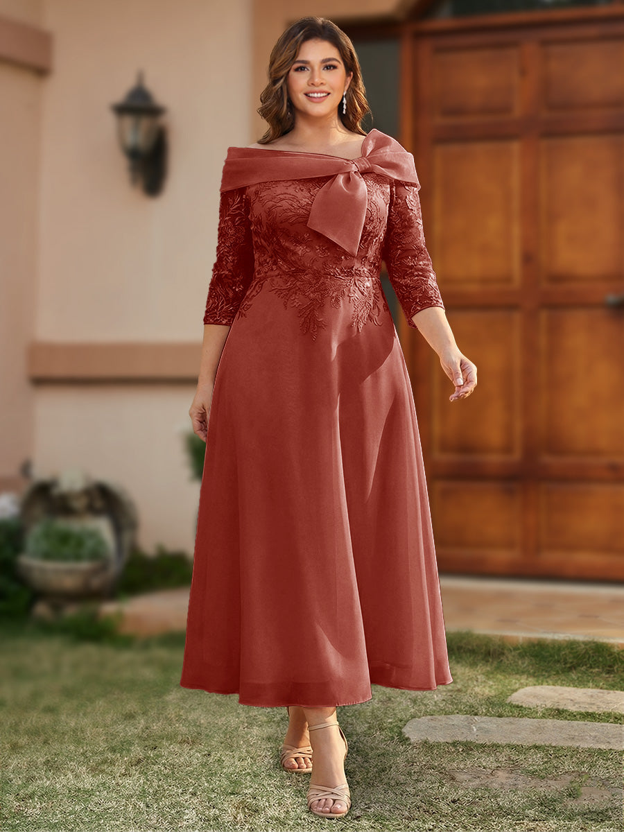Daphne Claire Rust front view mother of the bride dress