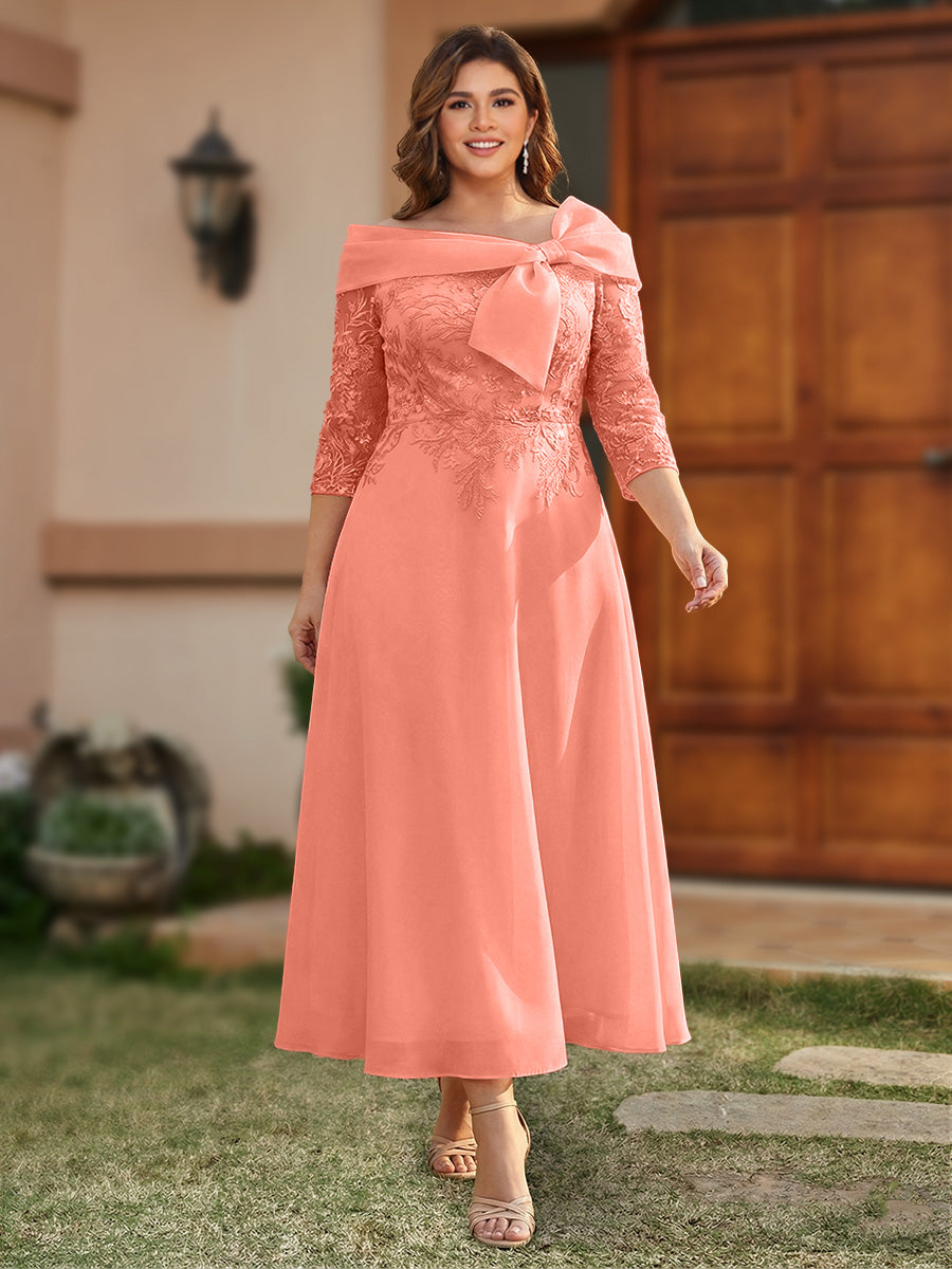 Daphne Claire Coral front view mother of the bride dress