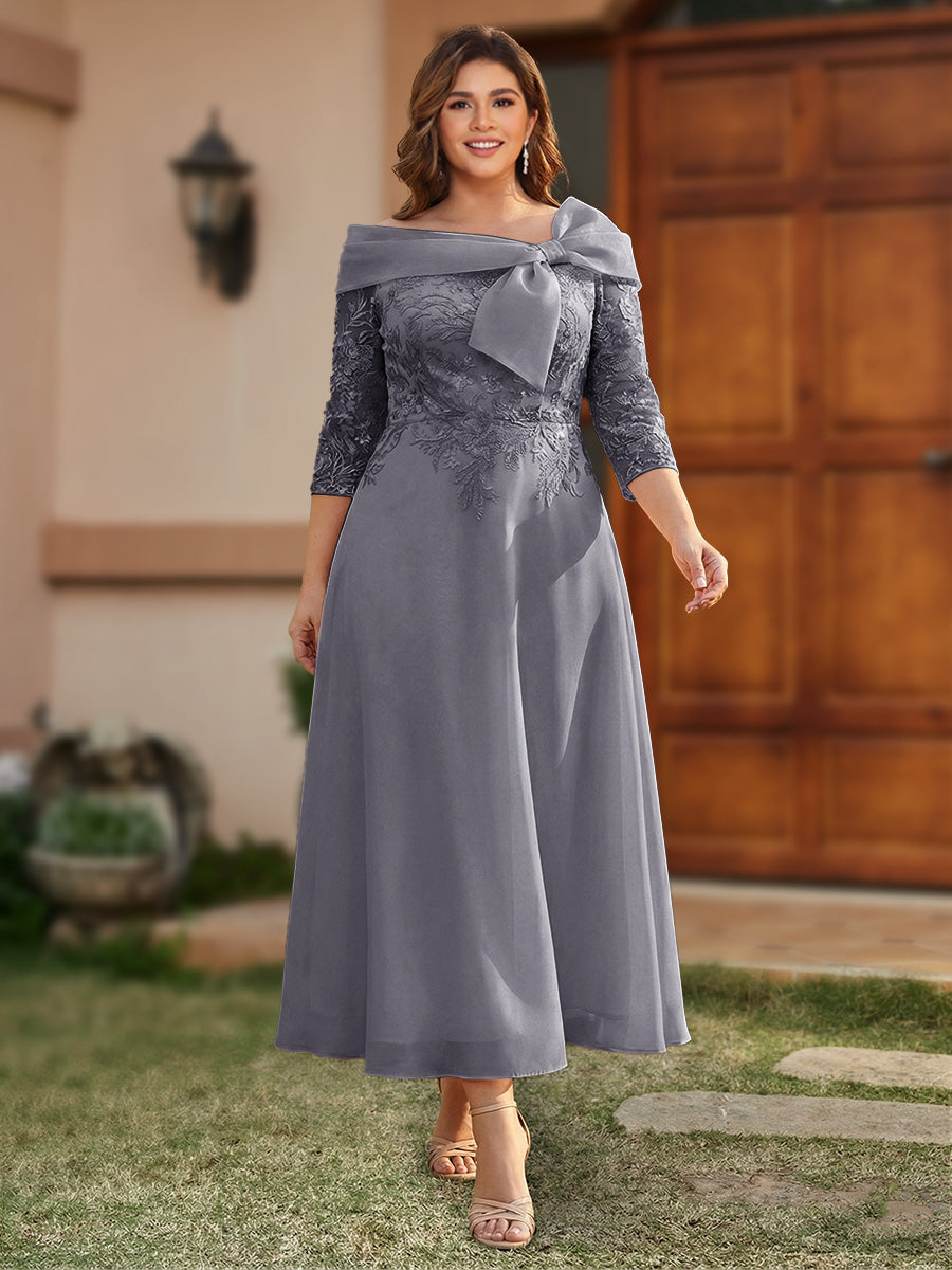 Daphne Claire Steel Grey front view mother of the bride dress