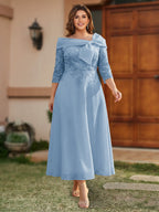 Daphne Claire Sky Blue back view mother of the bride dress