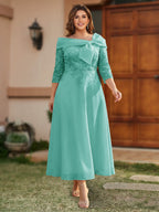 Daphne Claire Pool Blue back view mother of the bride dress