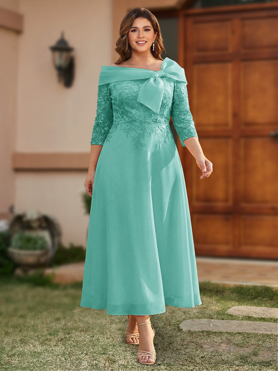 Daphne Claire Pool Blue back view mother of the bride dress