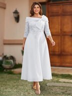 Daphne Claire White front view mother of the bride dress