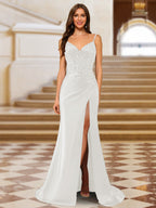 Quenby ivory front view prom dress