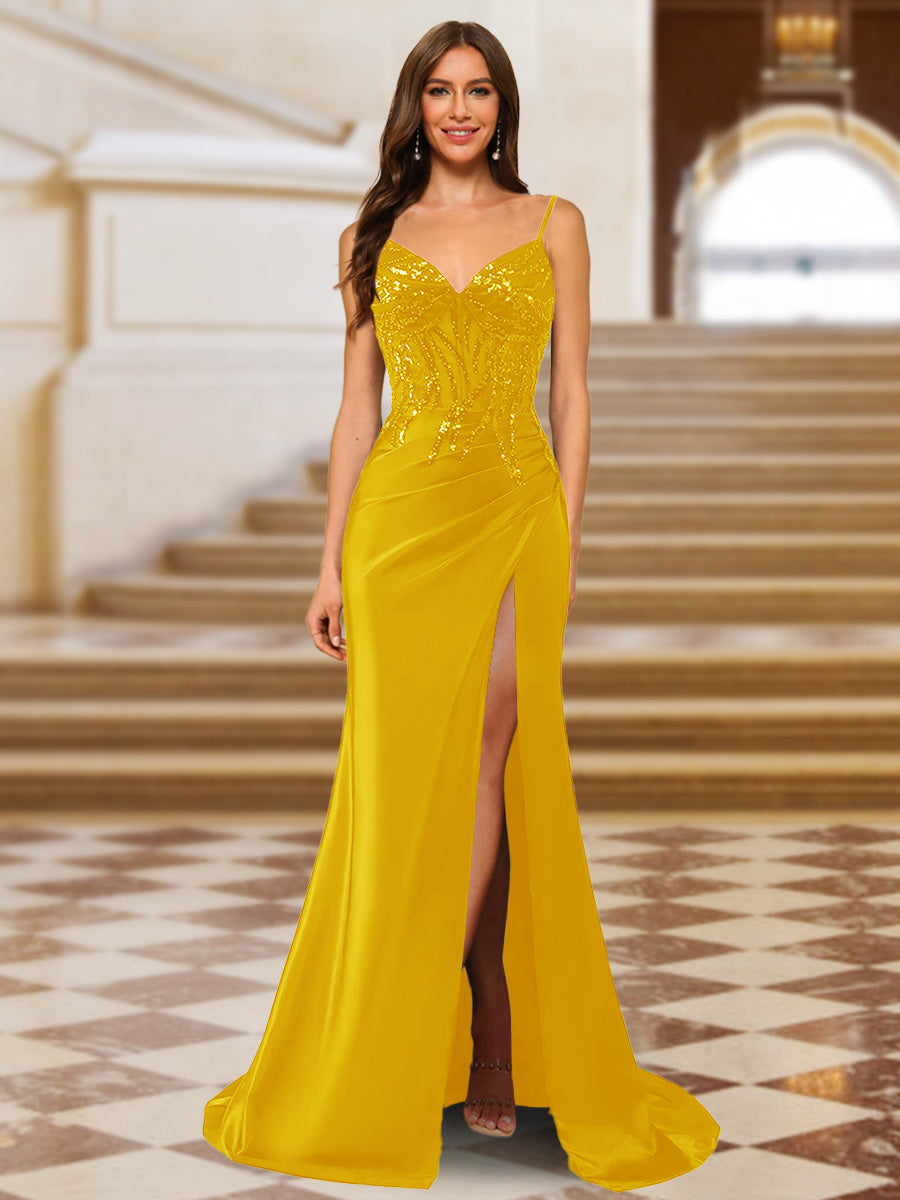 Quenby gold alternate front view 2 prom dress