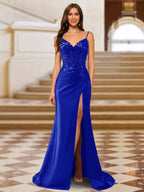 Quenby royal blue alternate front view 2 prom dress