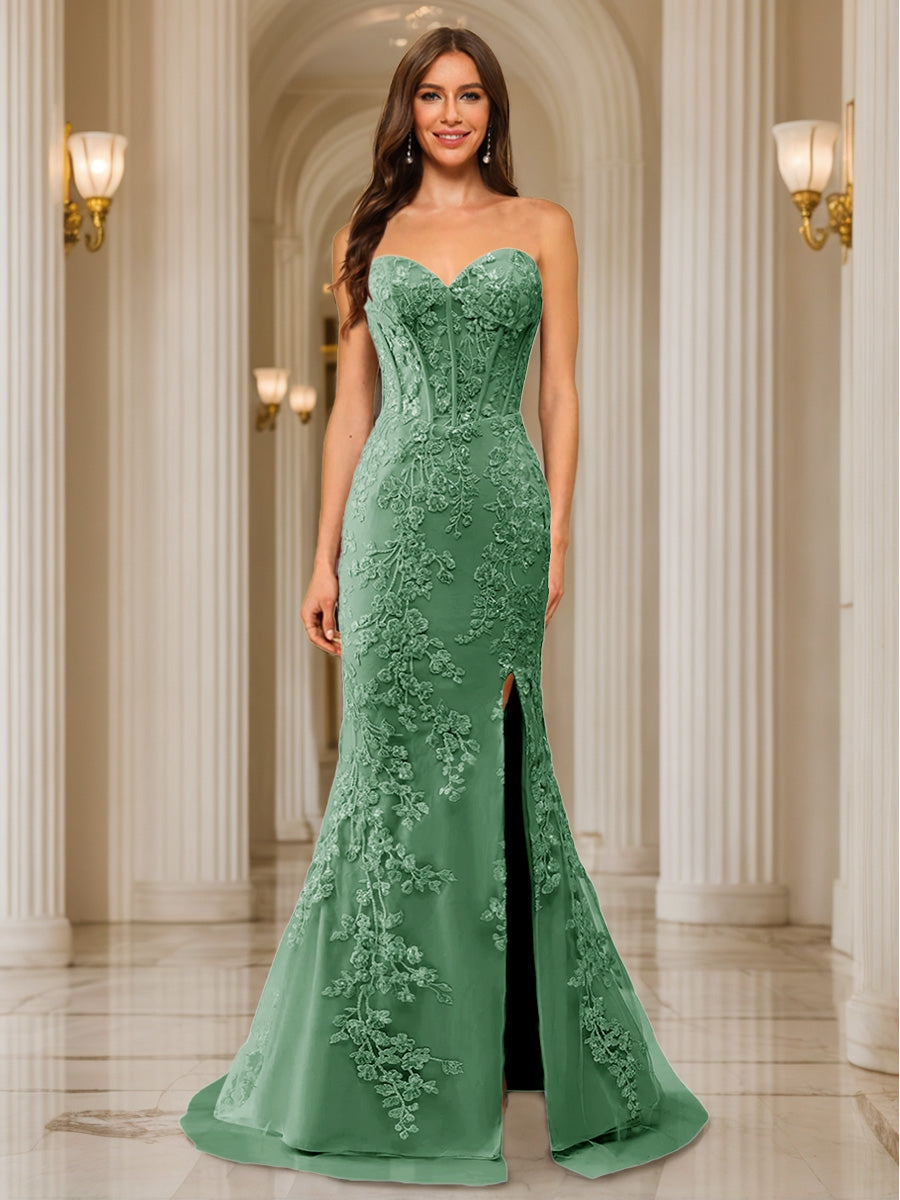 Phaedra eucalyptus front view prom dress