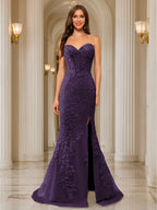 Phaedra grape front view prom dress