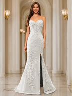 Phaedra ivory front view prom dress