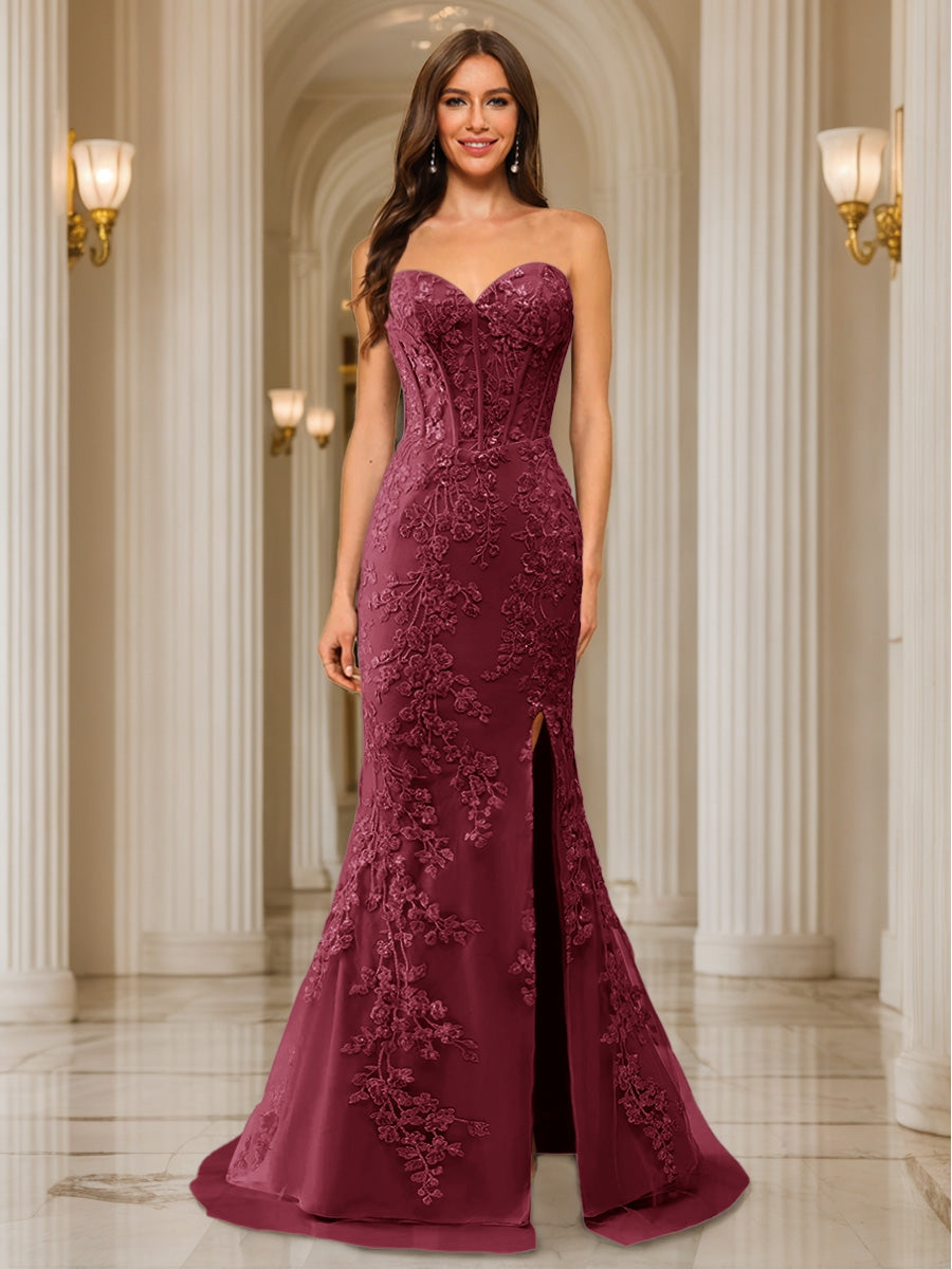 Phaedra burgundy alternate front view 2 prom dress