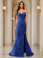 Phaedra royal blue alternate front view 2 prom dress
