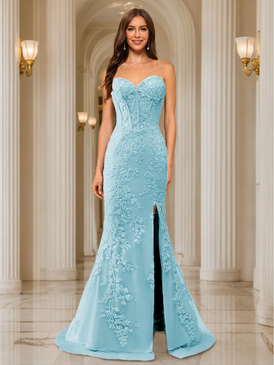 Phaedra sky blue alternate front view 2 prom dress