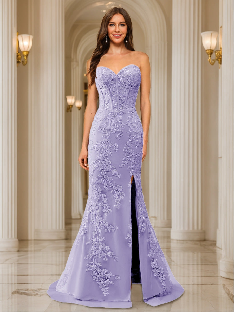 Phaedra lilac front view prom dress