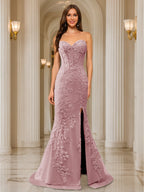 Phaedra mauve front view prom dress