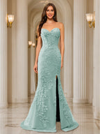 Phaedra pool blue alternate front view 2 prom dress