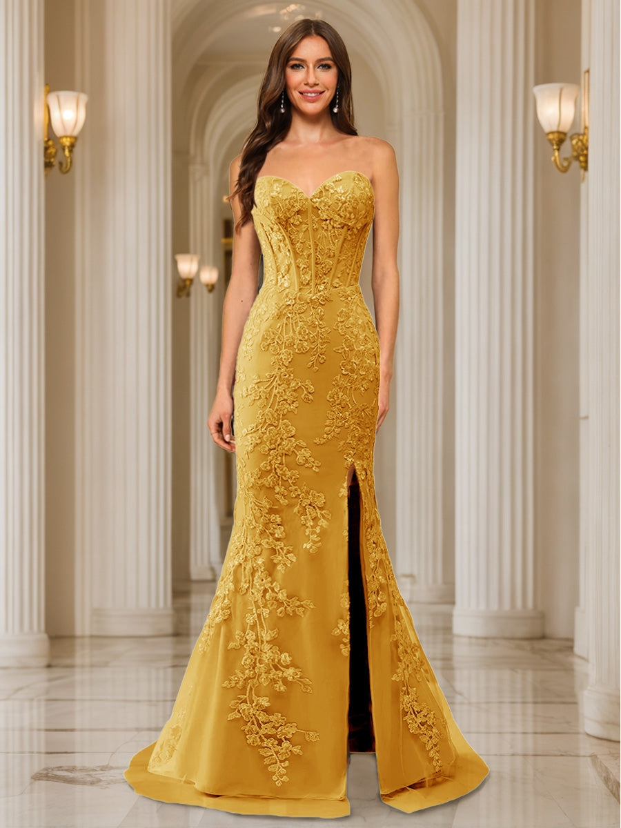 Phaedra gold alternate front view 2 prom dress