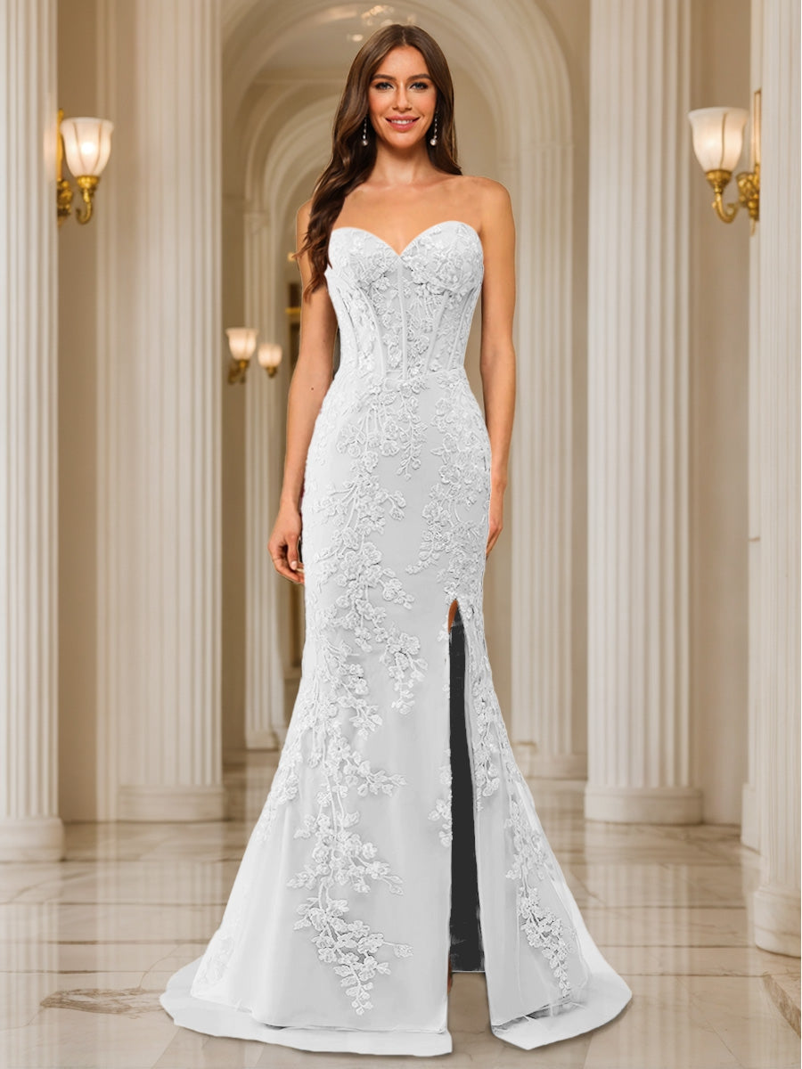 Phaedra ivory alternate front view 2 prom dress