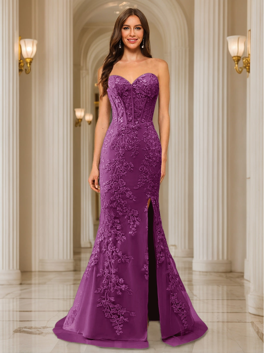 Phaedra orchid front view prom dress