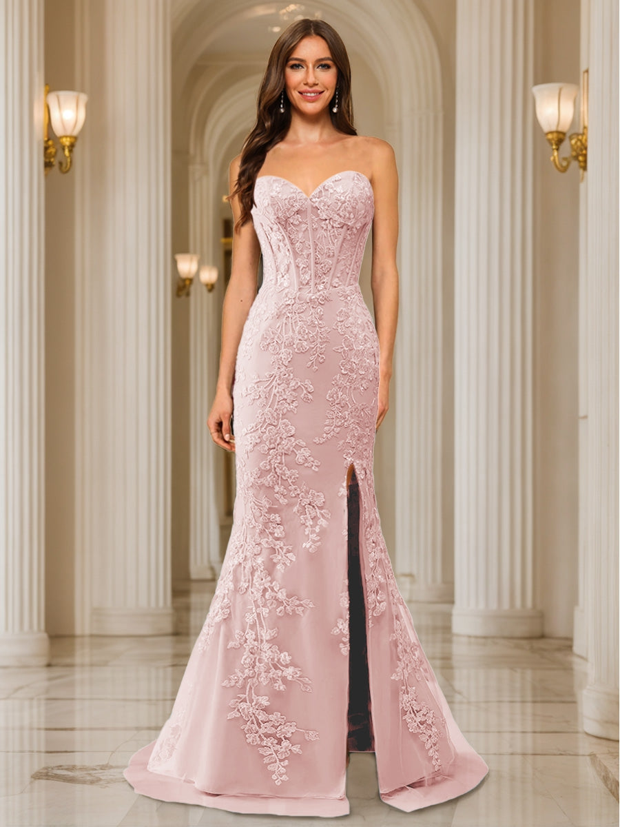 Phaedra pearl pink alternate front view 2 prom dress