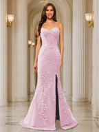 Phaedra rose pink front view prom dress