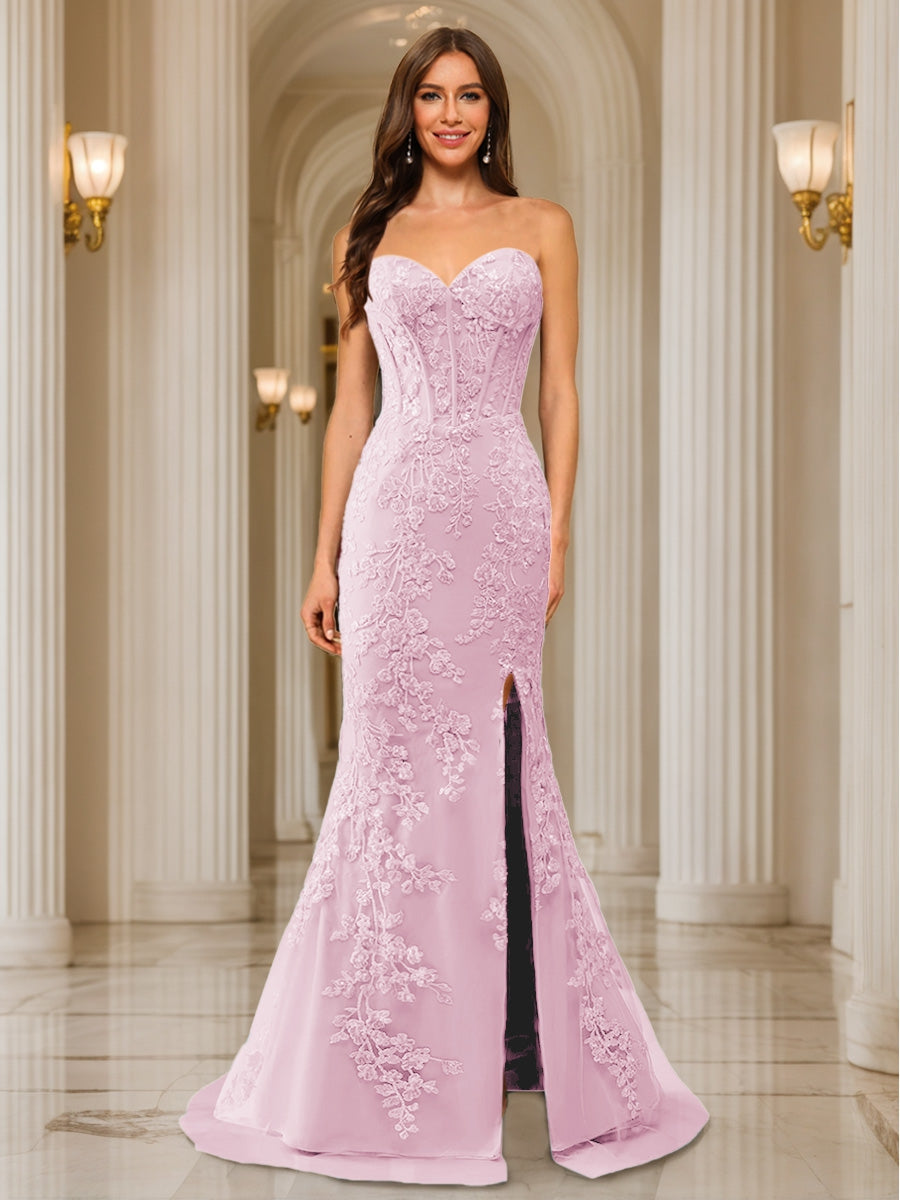 Phaedra rose pink front view prom dress