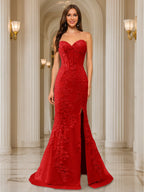 Phaedra red front view prom dress