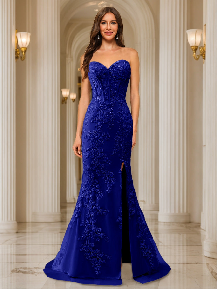 Phaedra royal blue alternate front view 3 prom dress