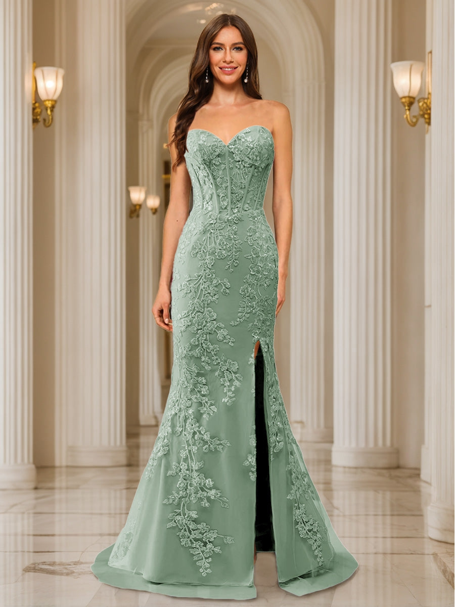 Phaedra sage green alternate front view 2 prom dress